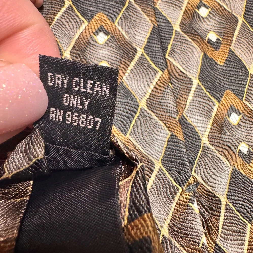 Vintage Louis‎ Roth Mens 100% Silk Geometric Pattern Necktie 90s Y2K Business